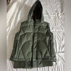 Vintage The North Face Olive Hooded Vest, sz M